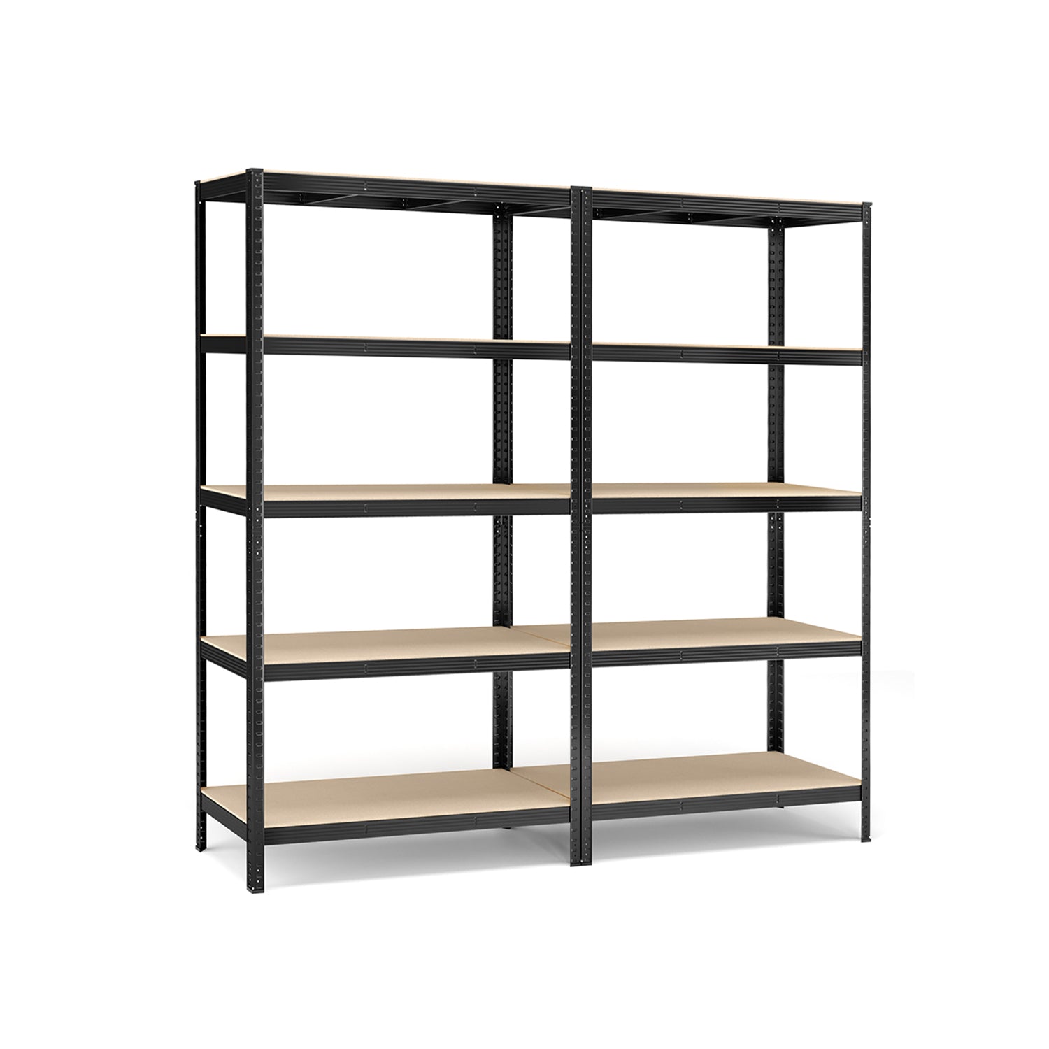 Zestaw 2 czarnych półek magazynowych 200x120x60 cm