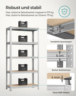 Regał magazynowy stalowy 180x90x40 cm, nośność 875 kg