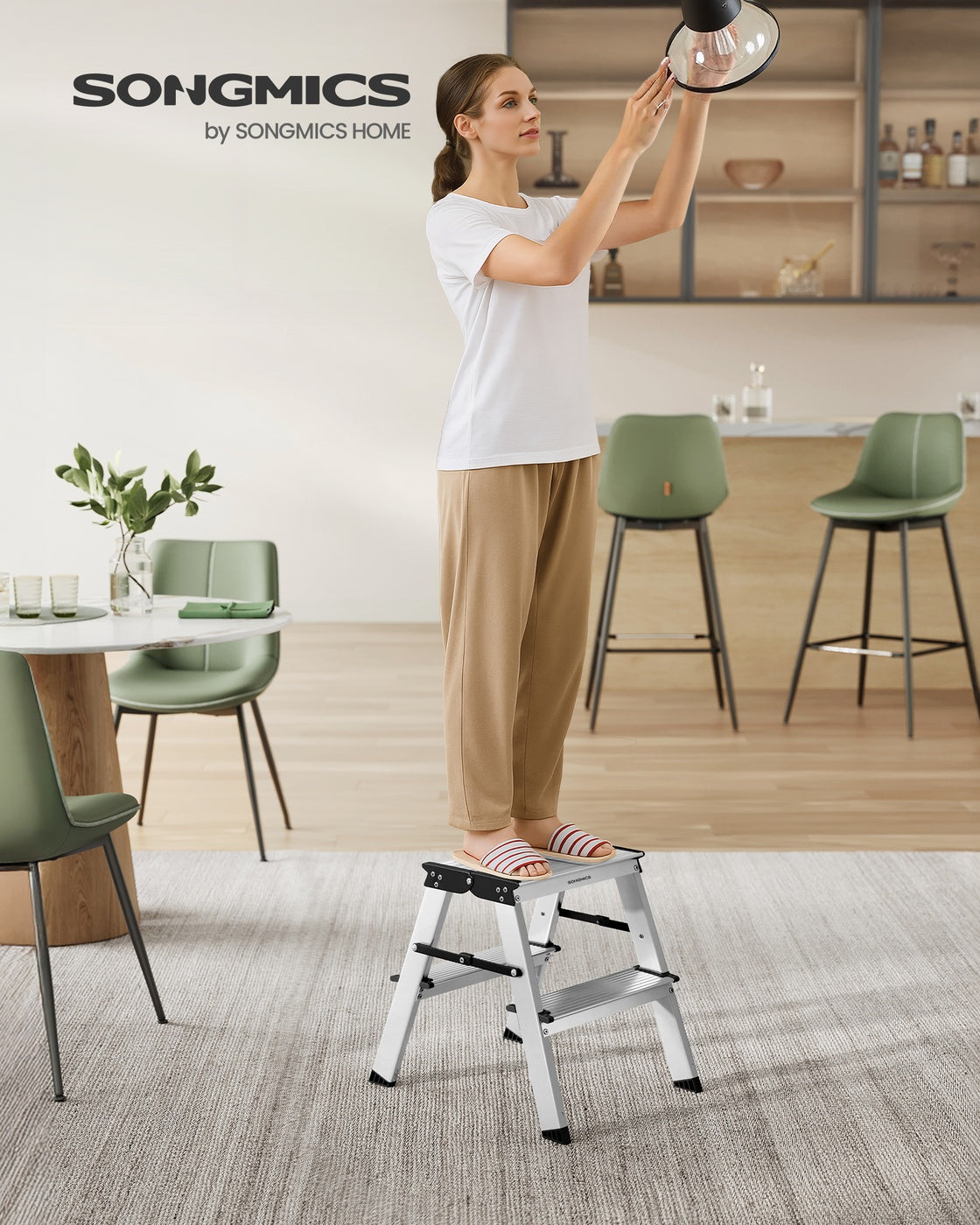 Aluminiowa drabina składana 2-stopniowa 38 cm