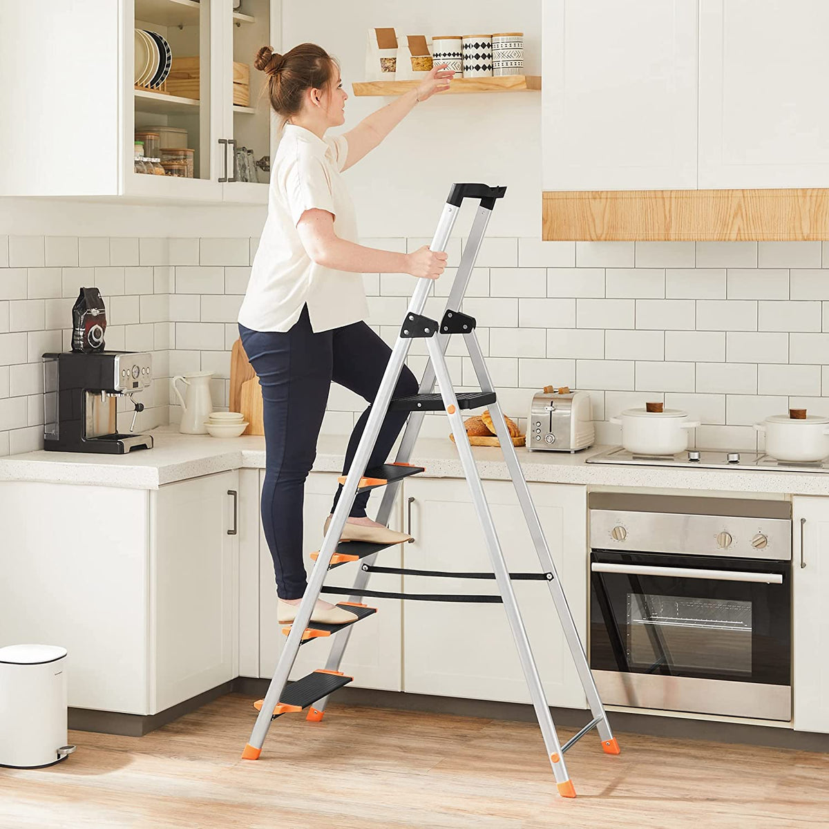 Aluminiowa drabina schodkowa 5 stopni