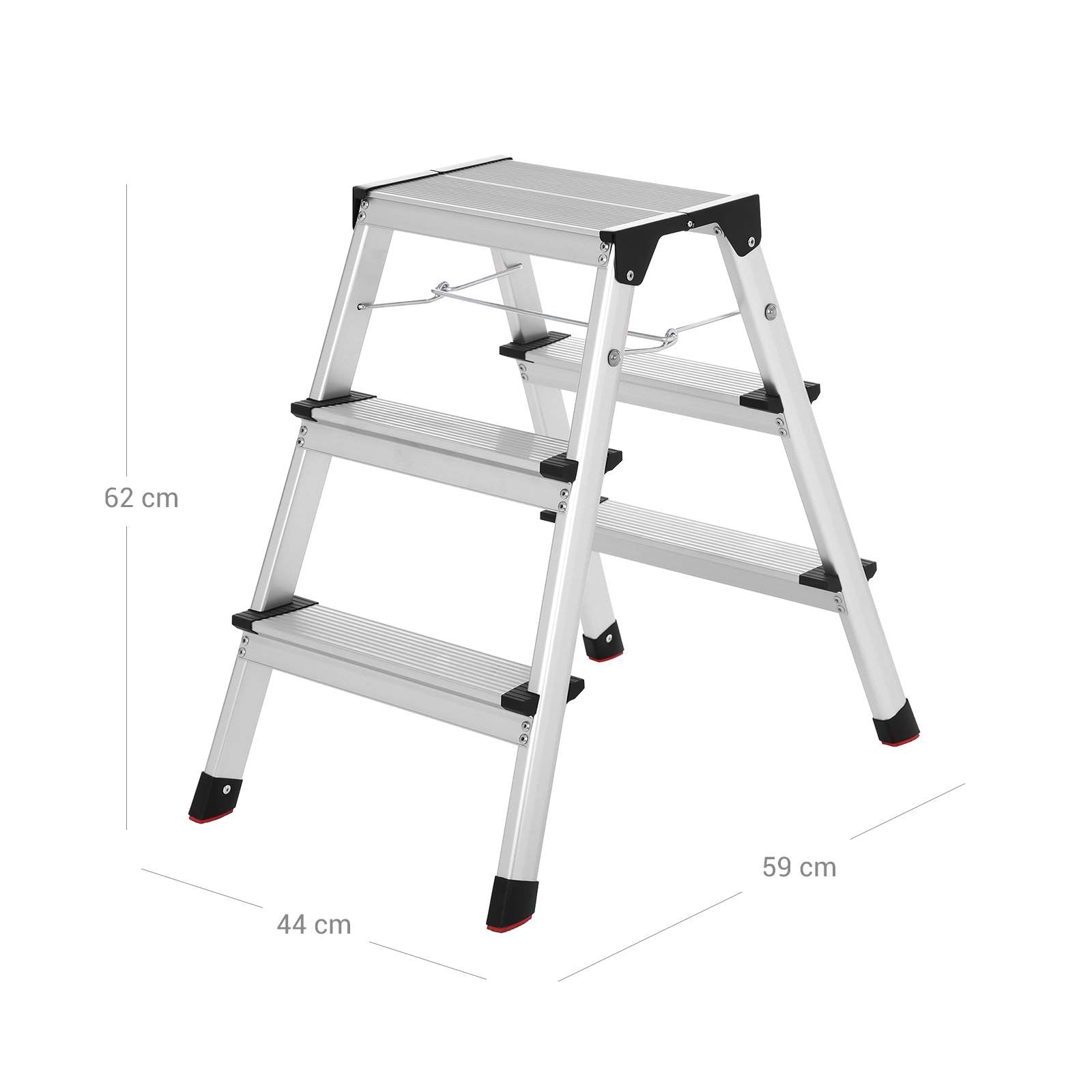 Aluminiowa drabina 3-stopniowa nośność 150 kg