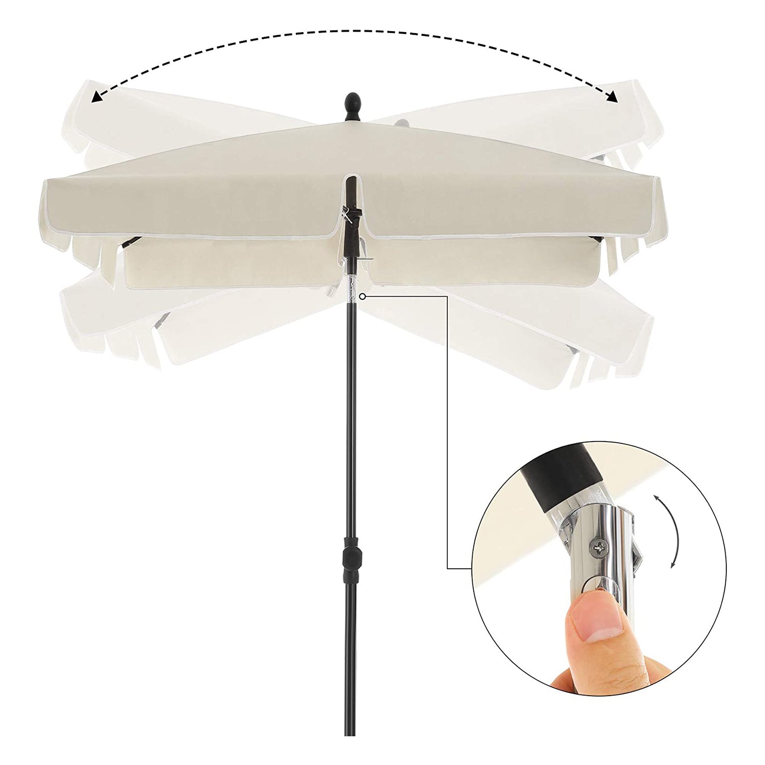 Parasol ogrodowy, biały, 200 cm