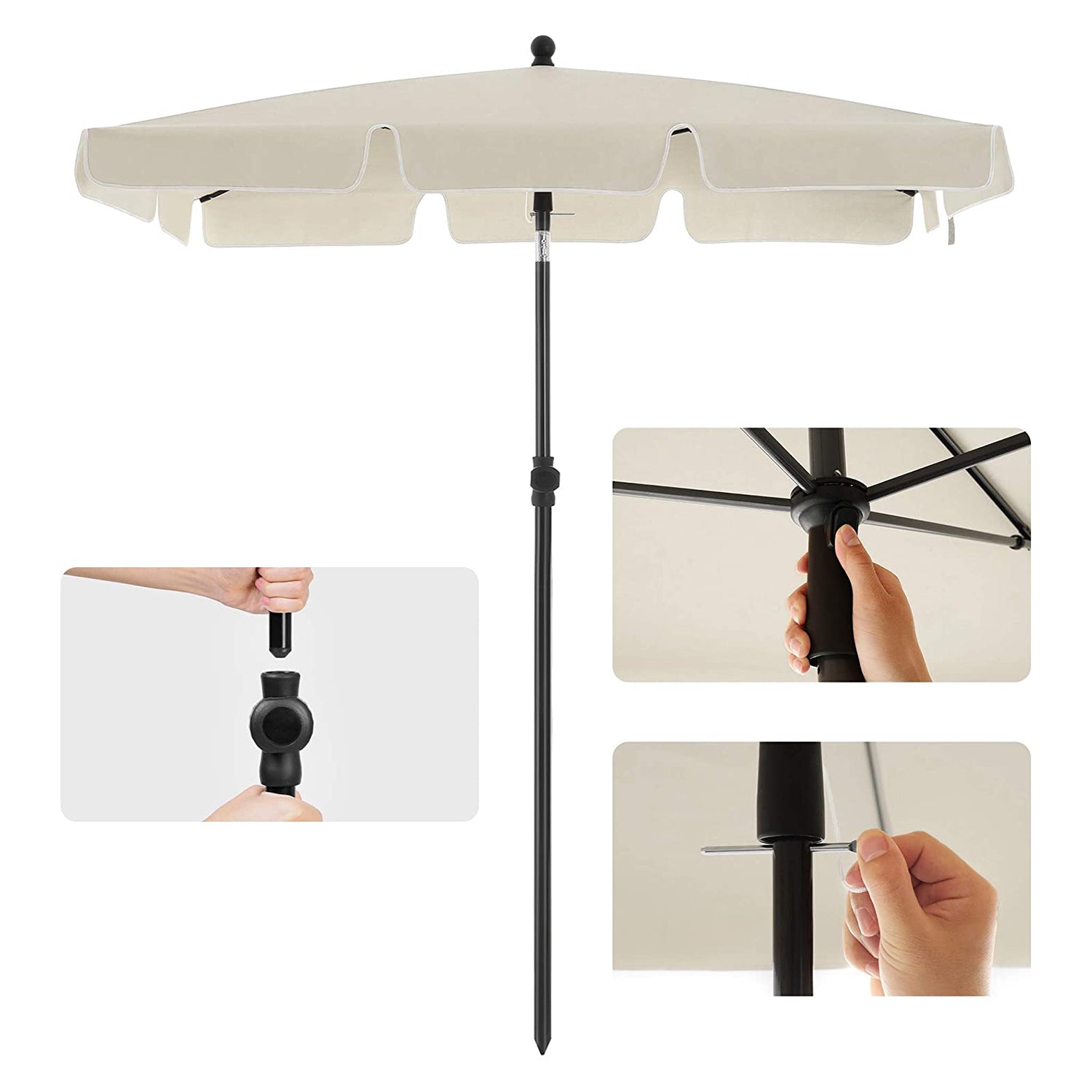 Parasol ogrodowy, biały, 200 cm