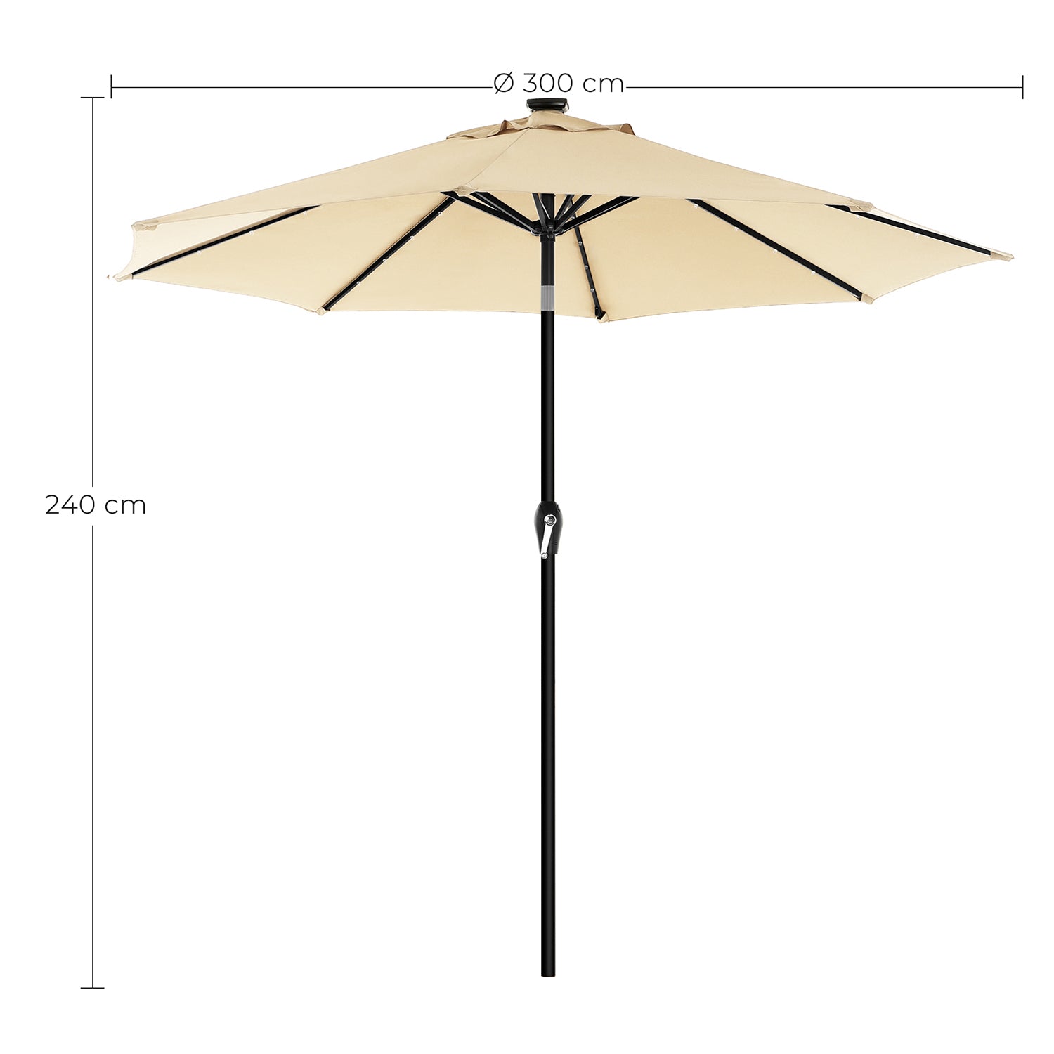Parasol ogrodowy, biały, 300 cm