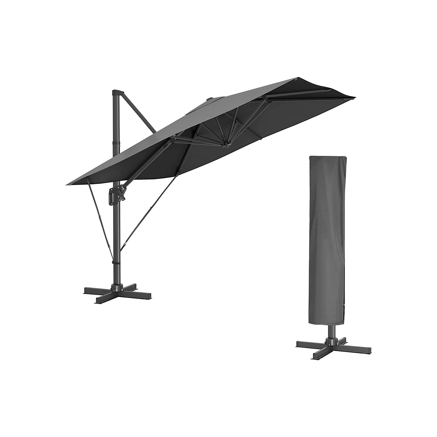 Parasol ogrodowy, czarny, 300 cm