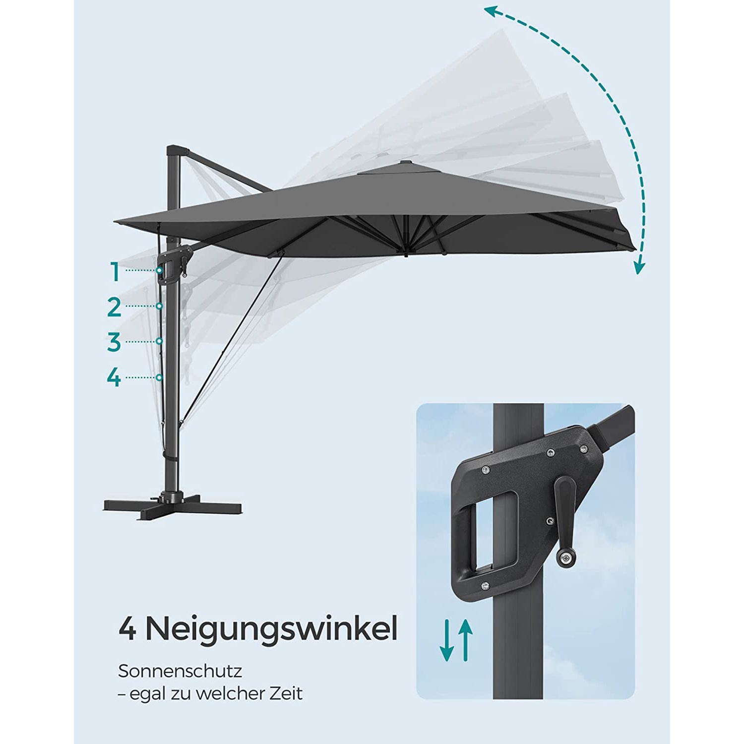 Parasol ogrodowy, czarny, 300 cm