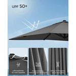 Kwadratowy parasol ogrodowy 290×290 cm szary