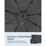 Kwadratowy parasol ogrodowy 290×290 cm szary