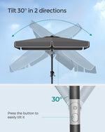 Parasol ogrodowy, szary, 200 cm