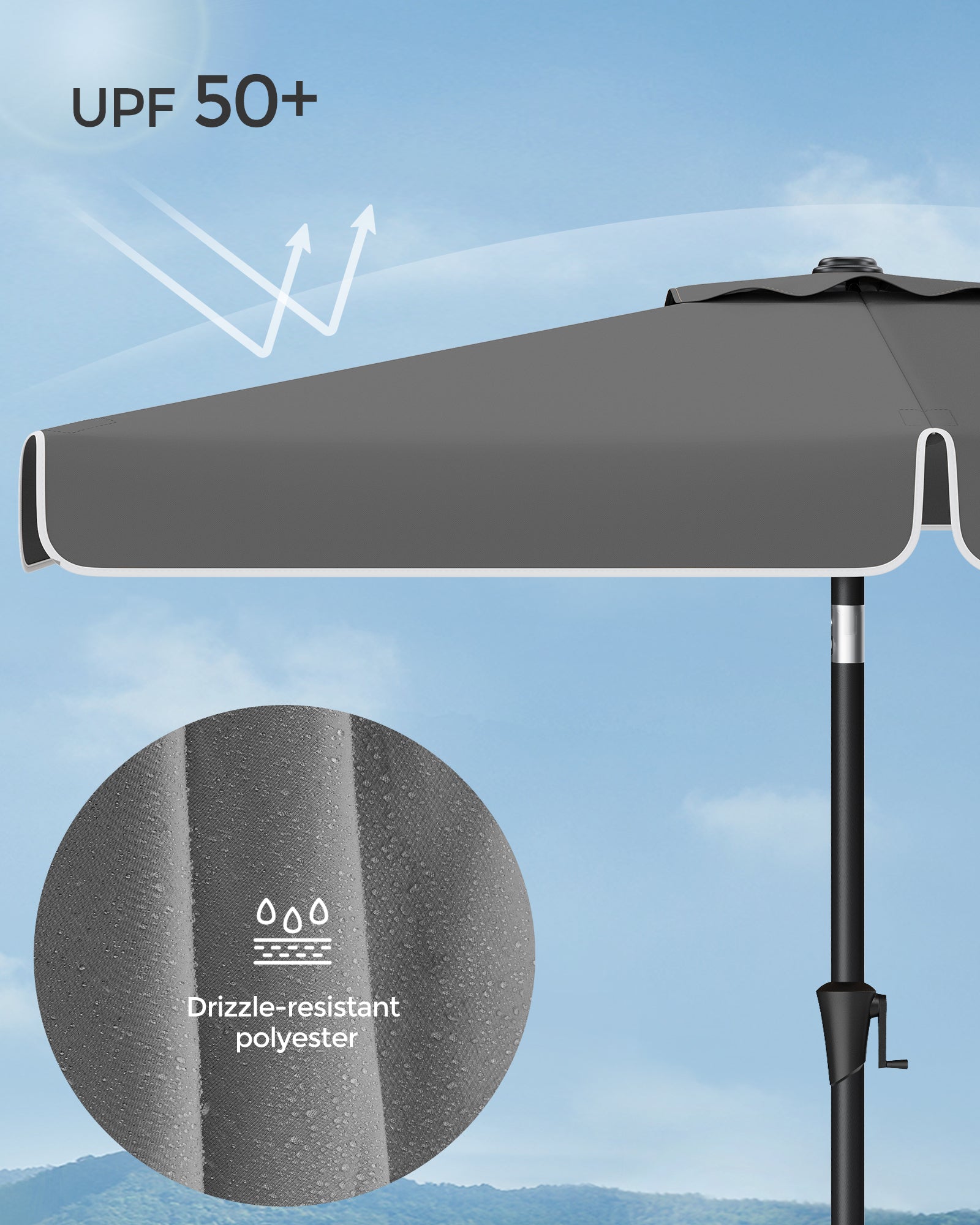 Parasol ogrodowy, szary, 200 cm