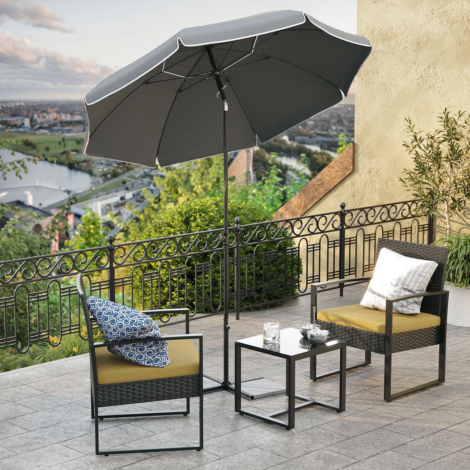 Parasol ogrodowy, szary, 160 cm