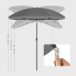 Parasol ogrodowy, szary, 160 cm