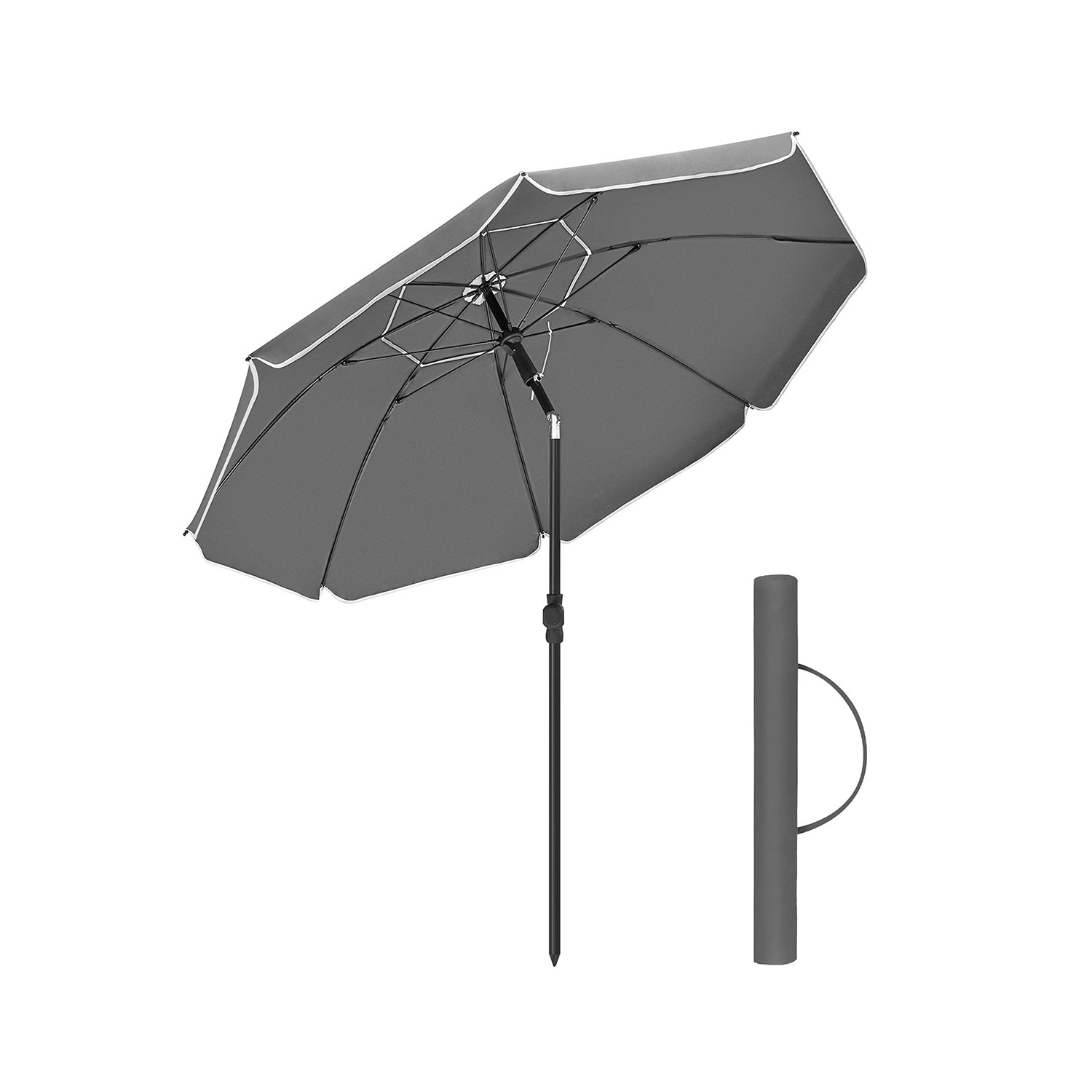 Parasol ogrodowy, szary, 200 cm