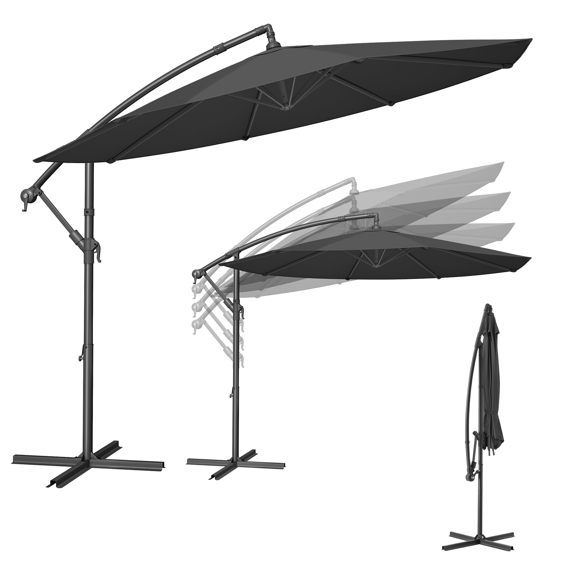 Parasol ogrodowy, szary, 300 cm