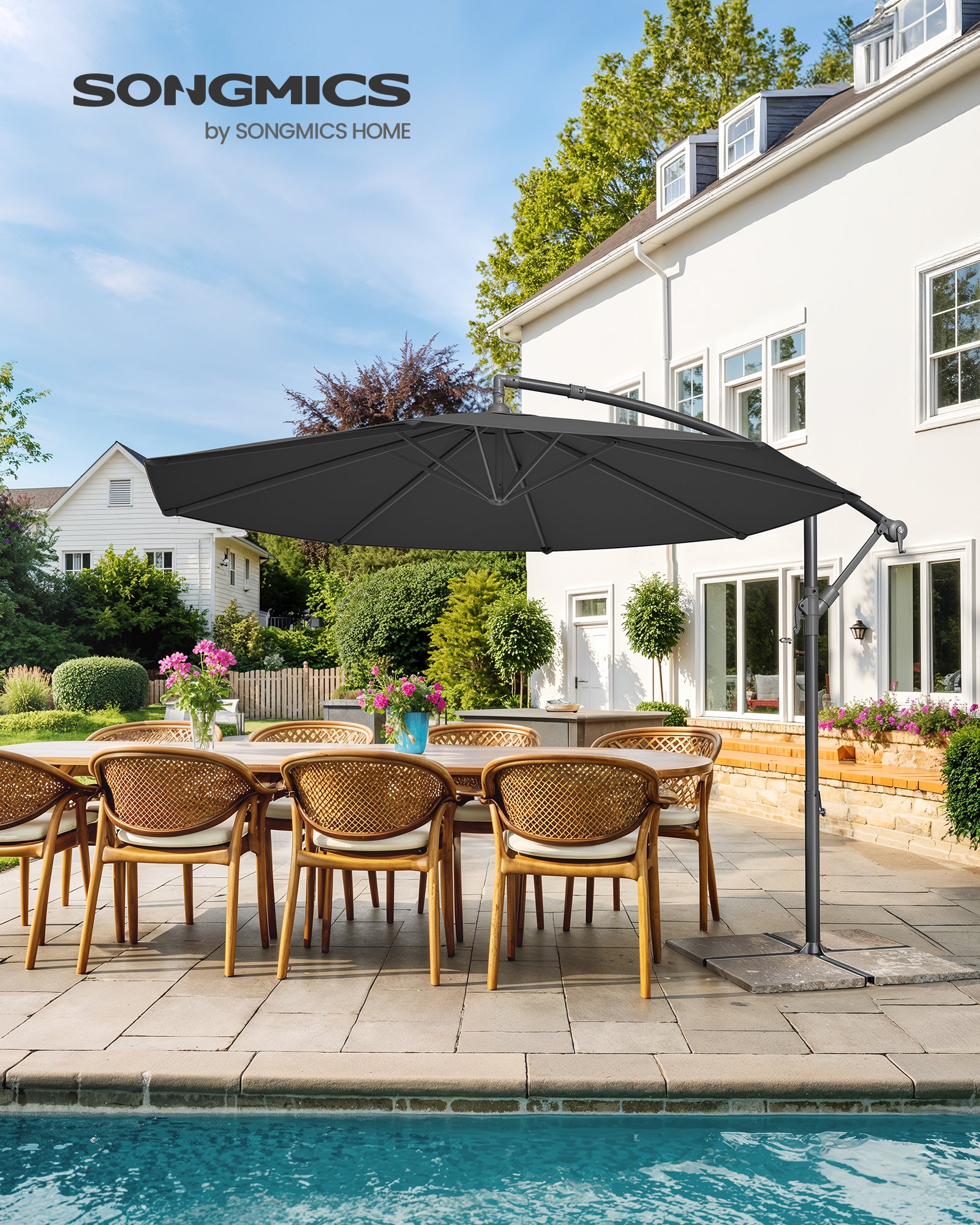 Parasol ogrodowy, szary, 300 cm