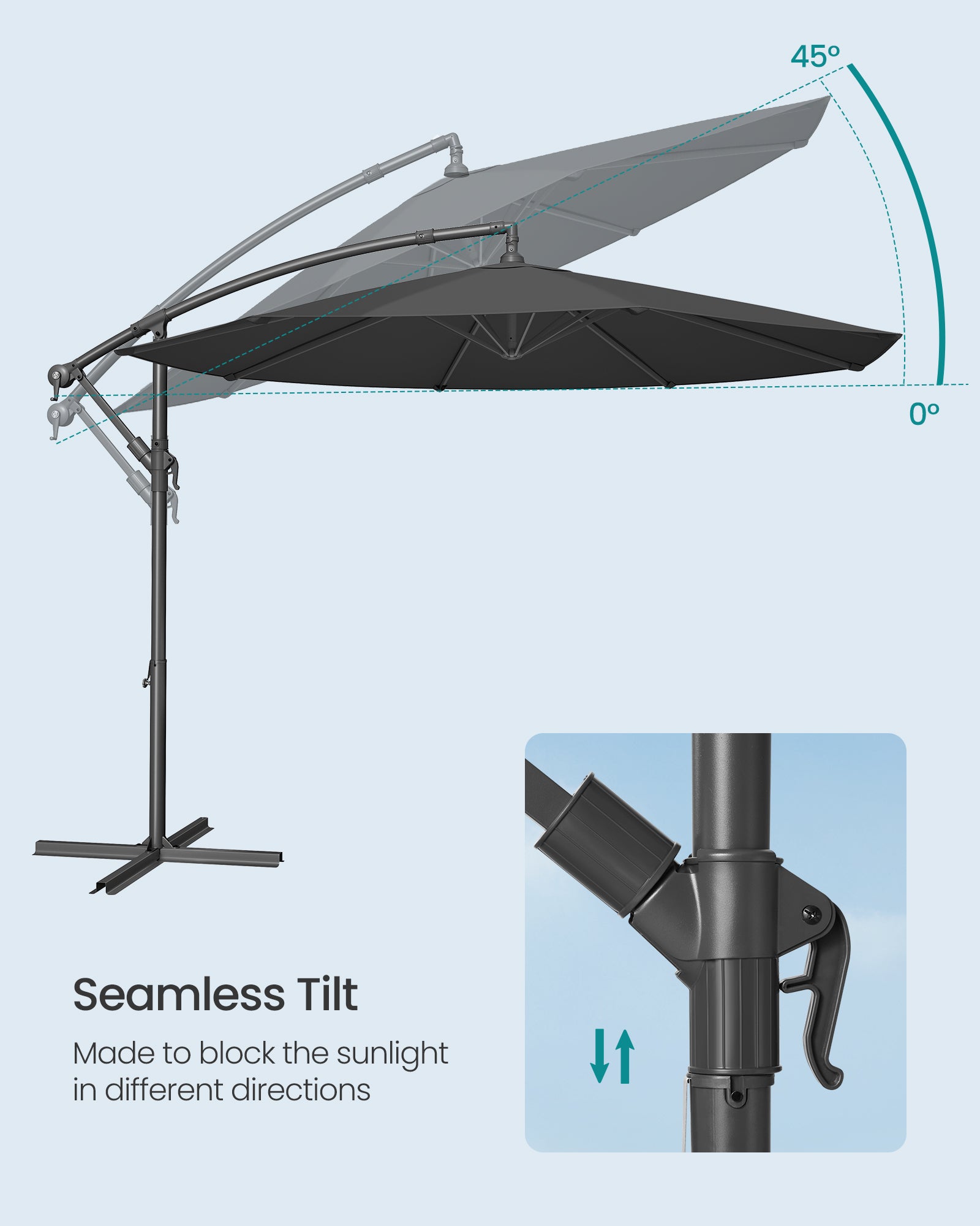 Parasol ogrodowy, szary, 300 cm