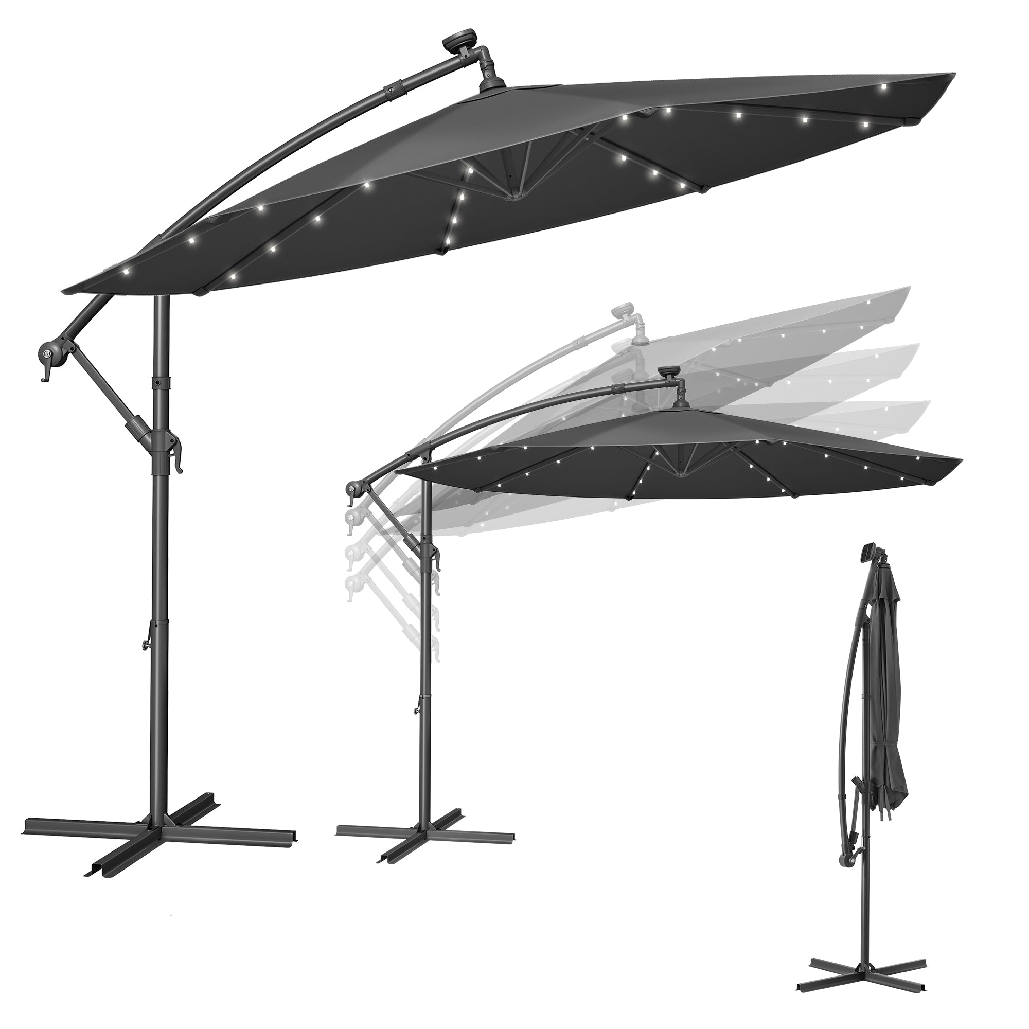 Parasol ogrodowy, szary, 300 cm