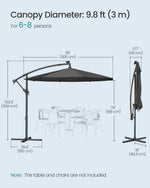 Parasol ogrodowy, szary, 300 cm