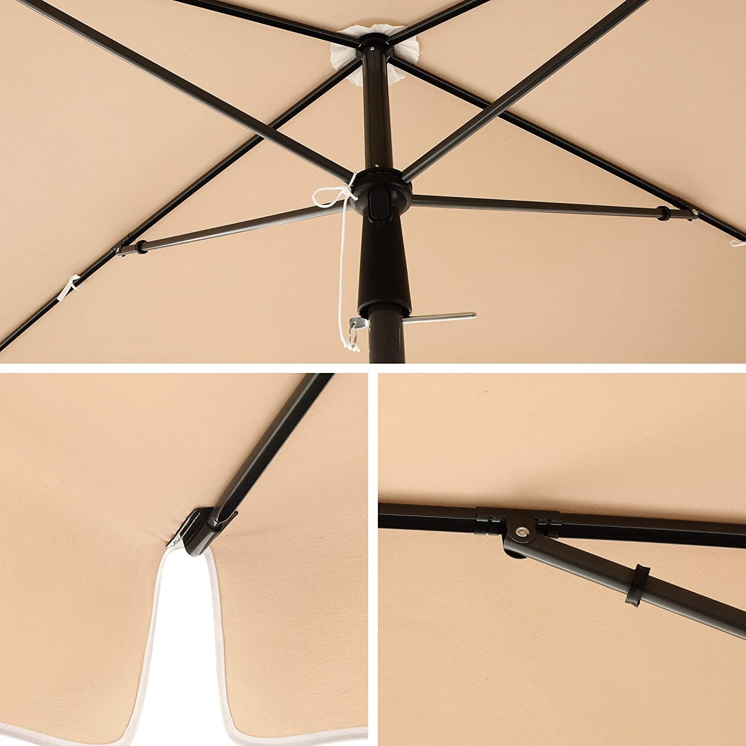 Parasol ogrodowy, khaki, 180 cm