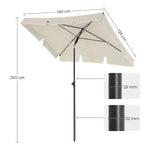 Parasol ogrodowy, biały, 180 cm