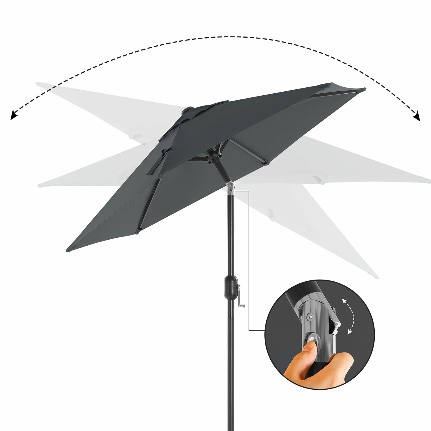 Parasol ogrodowy, szary, 200 cm