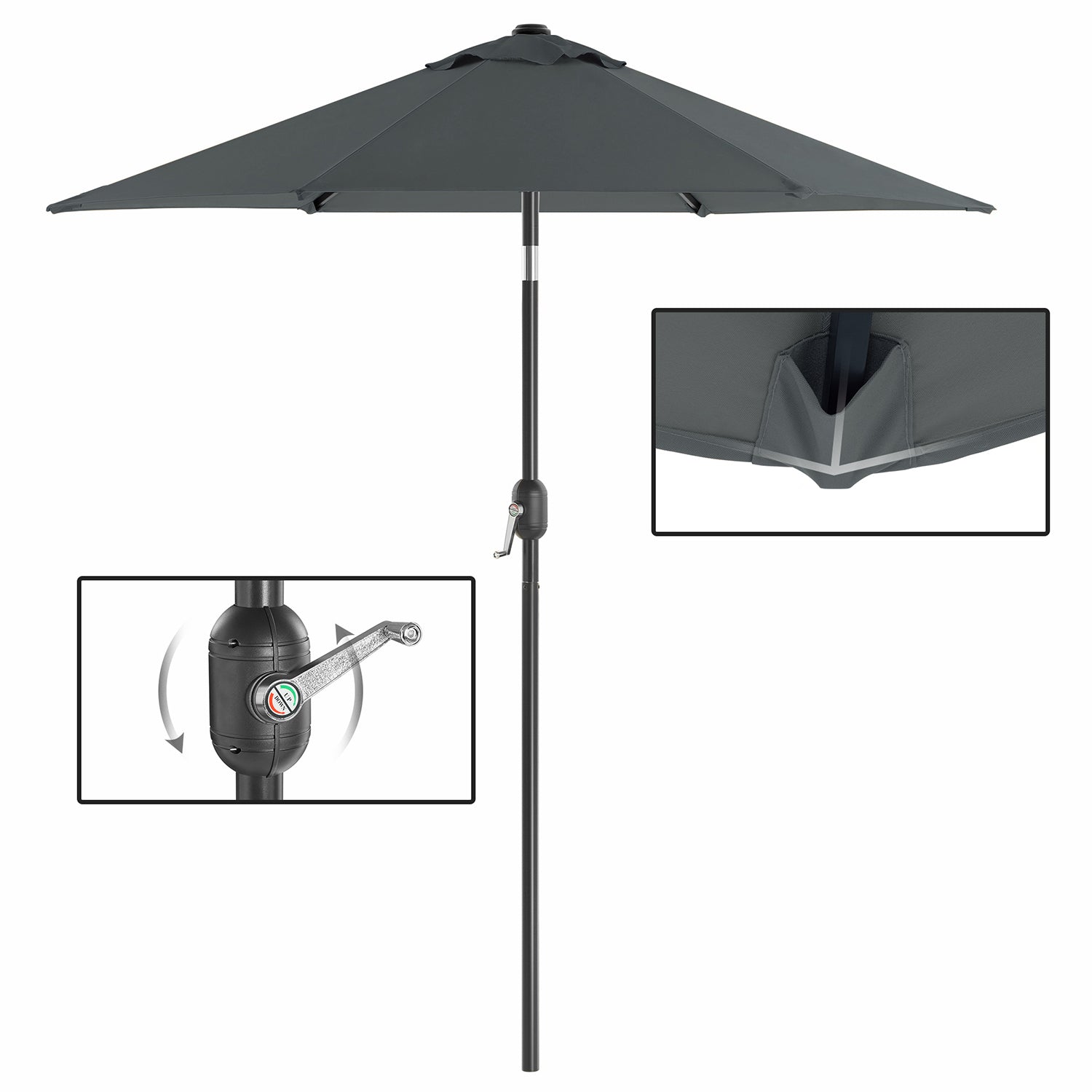 Parasol ogrodowy, szary, 200 cm