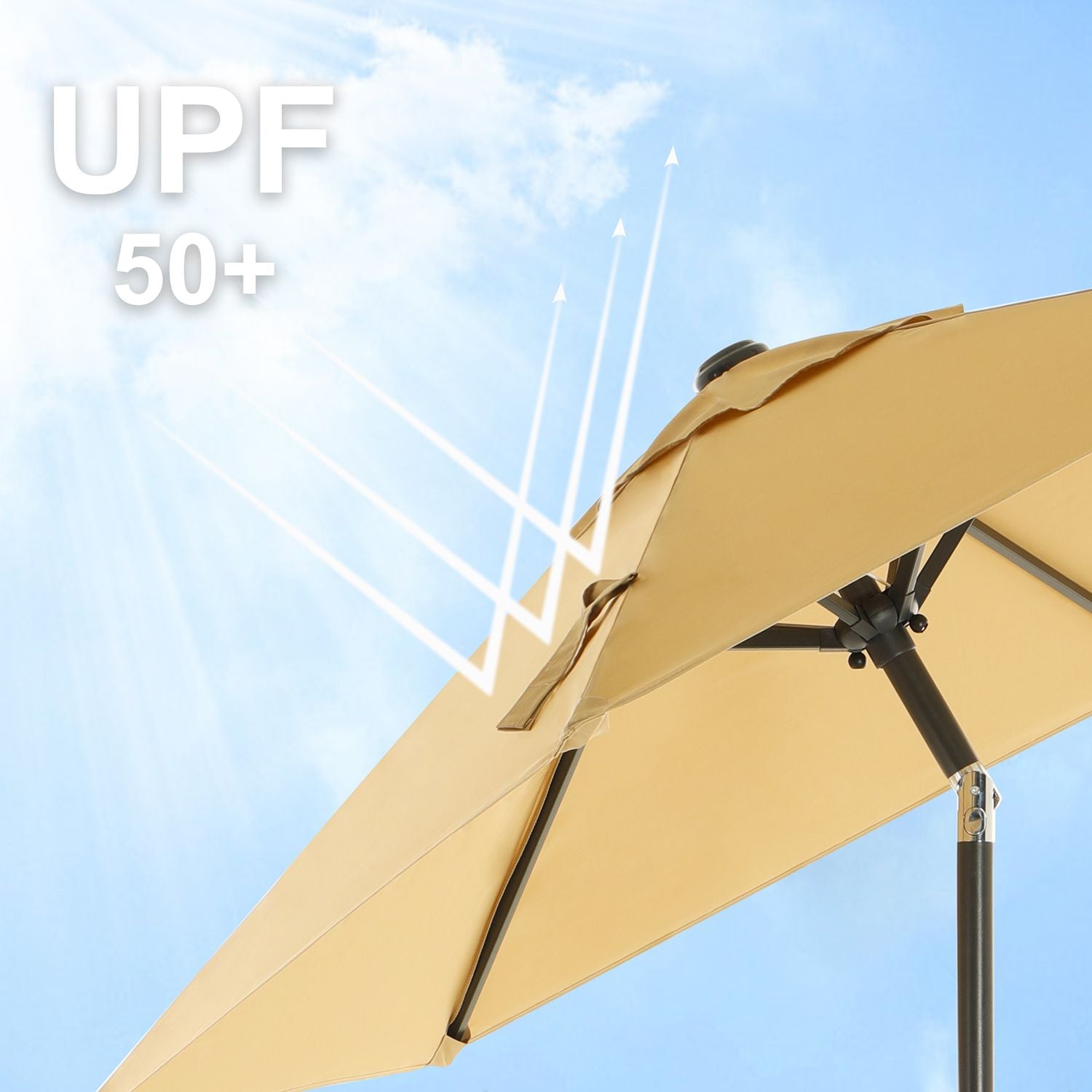 Parasol ogrodowy, khaki, 200 cm