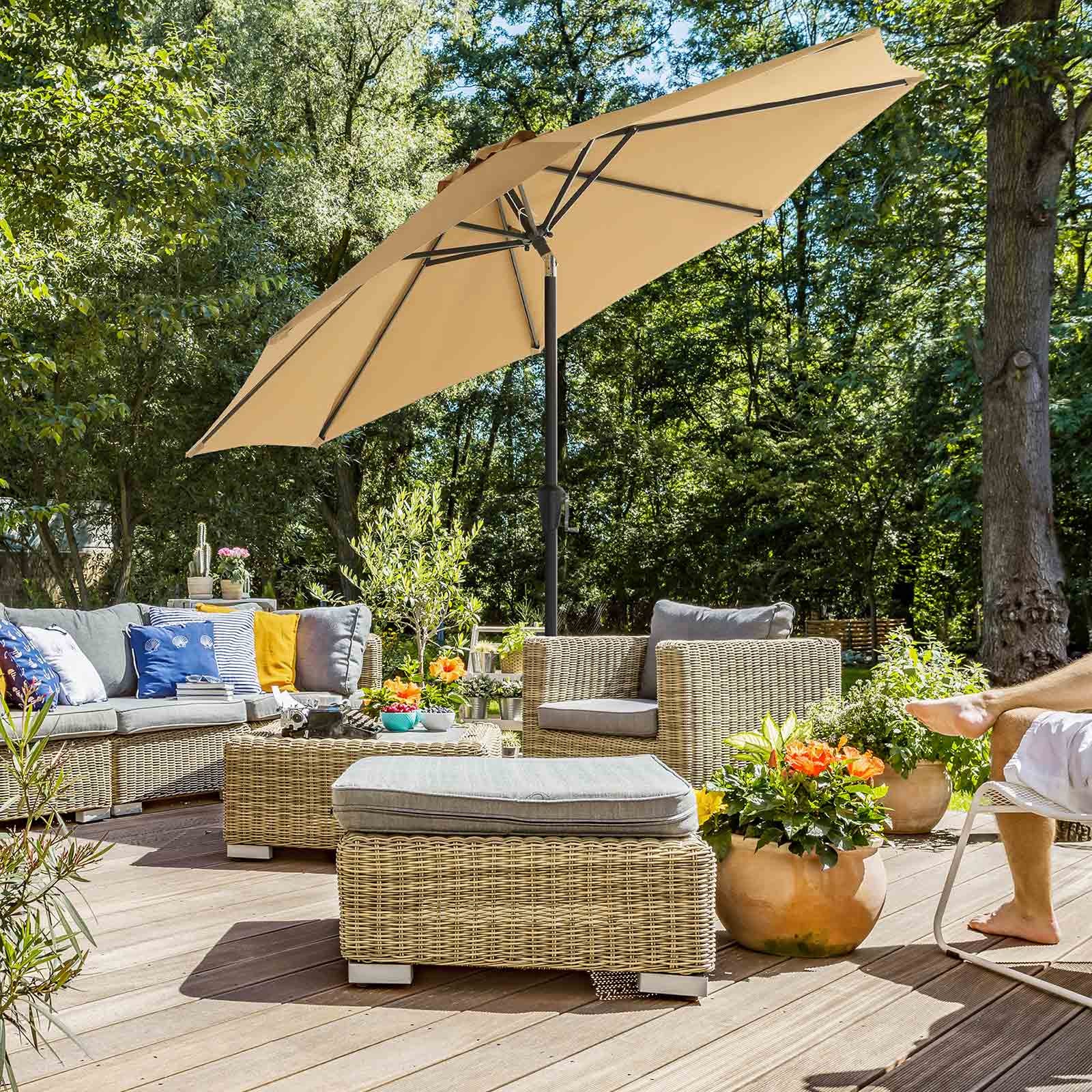 Parasol ogrodowy, khaki, 300 cm