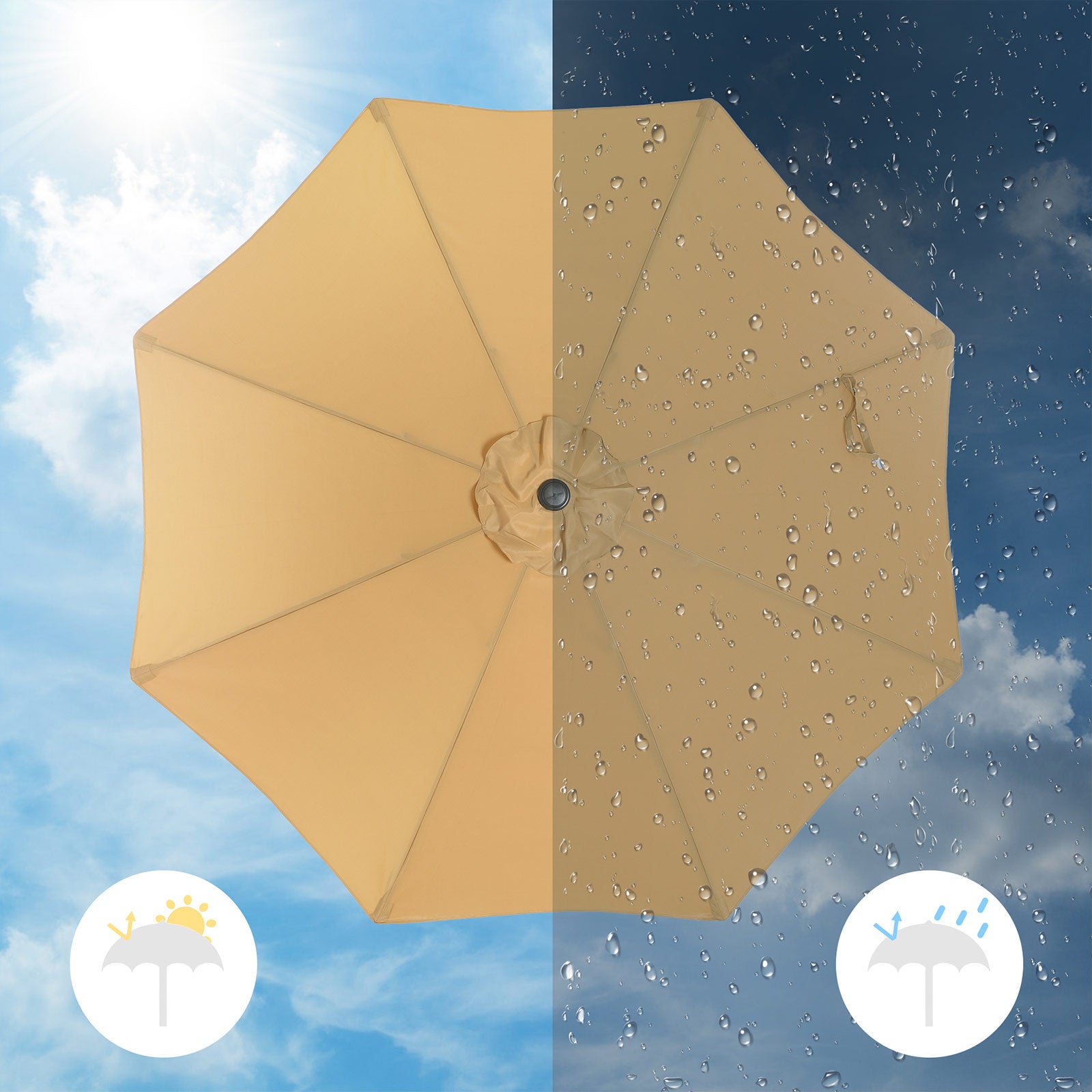 Parasol ogrodowy, khaki, 300 cm