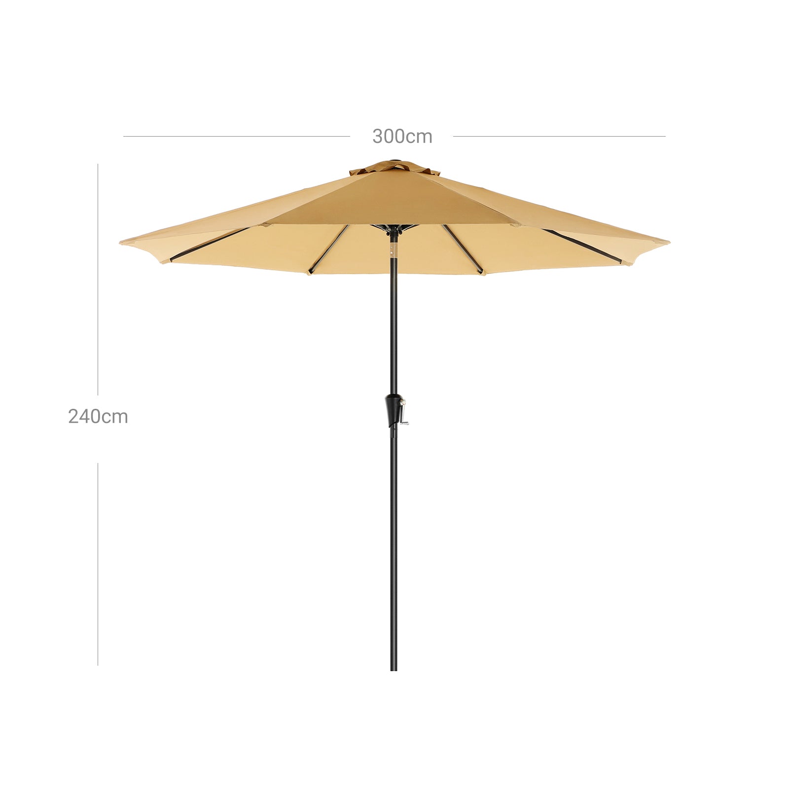 Parasol ogrodowy, khaki, 300 cm