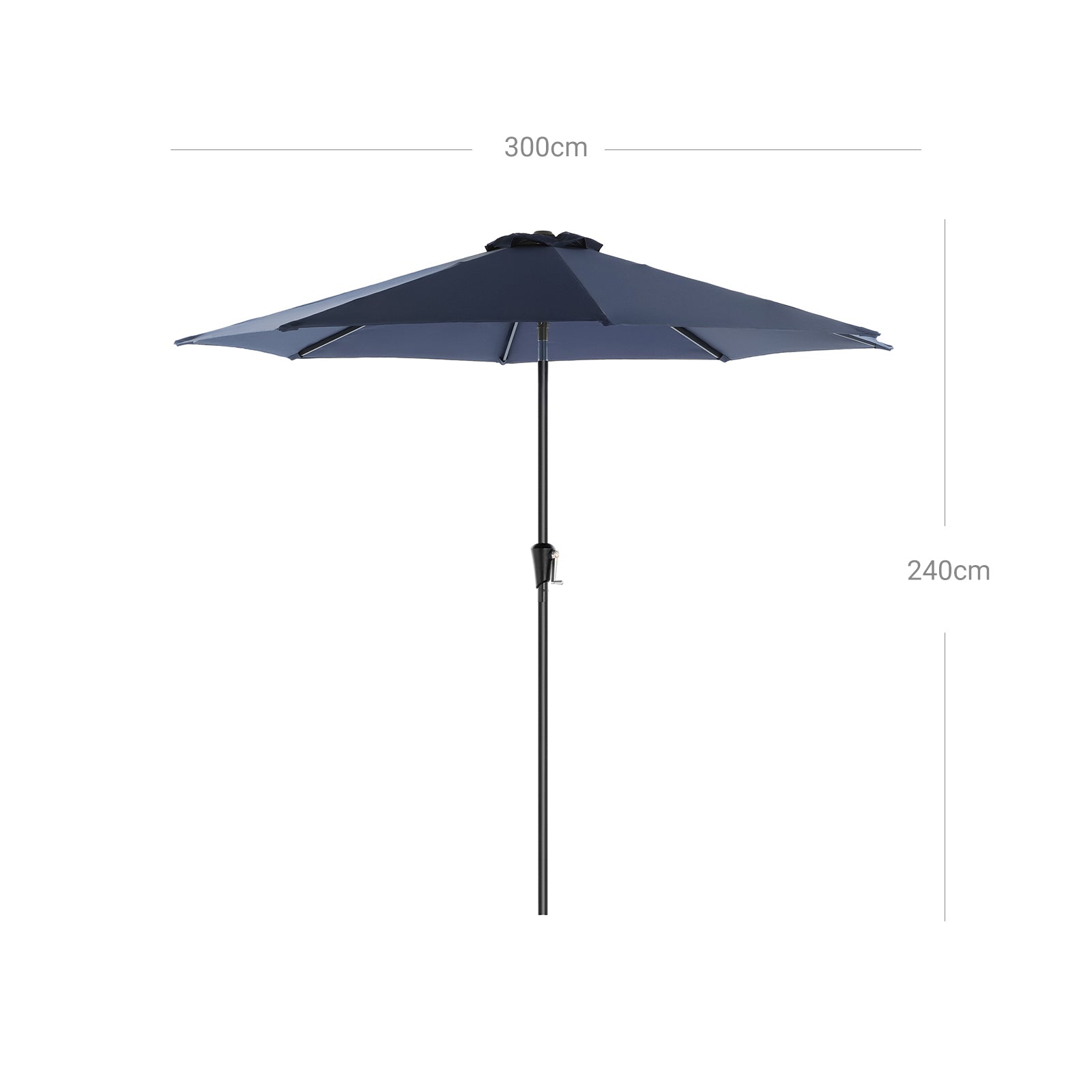 Parasol ogrodowy, quartz blue, 300 cm