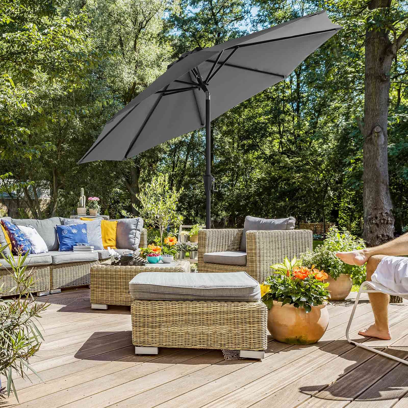 Parasol ogrodowy, szary, 300 cm