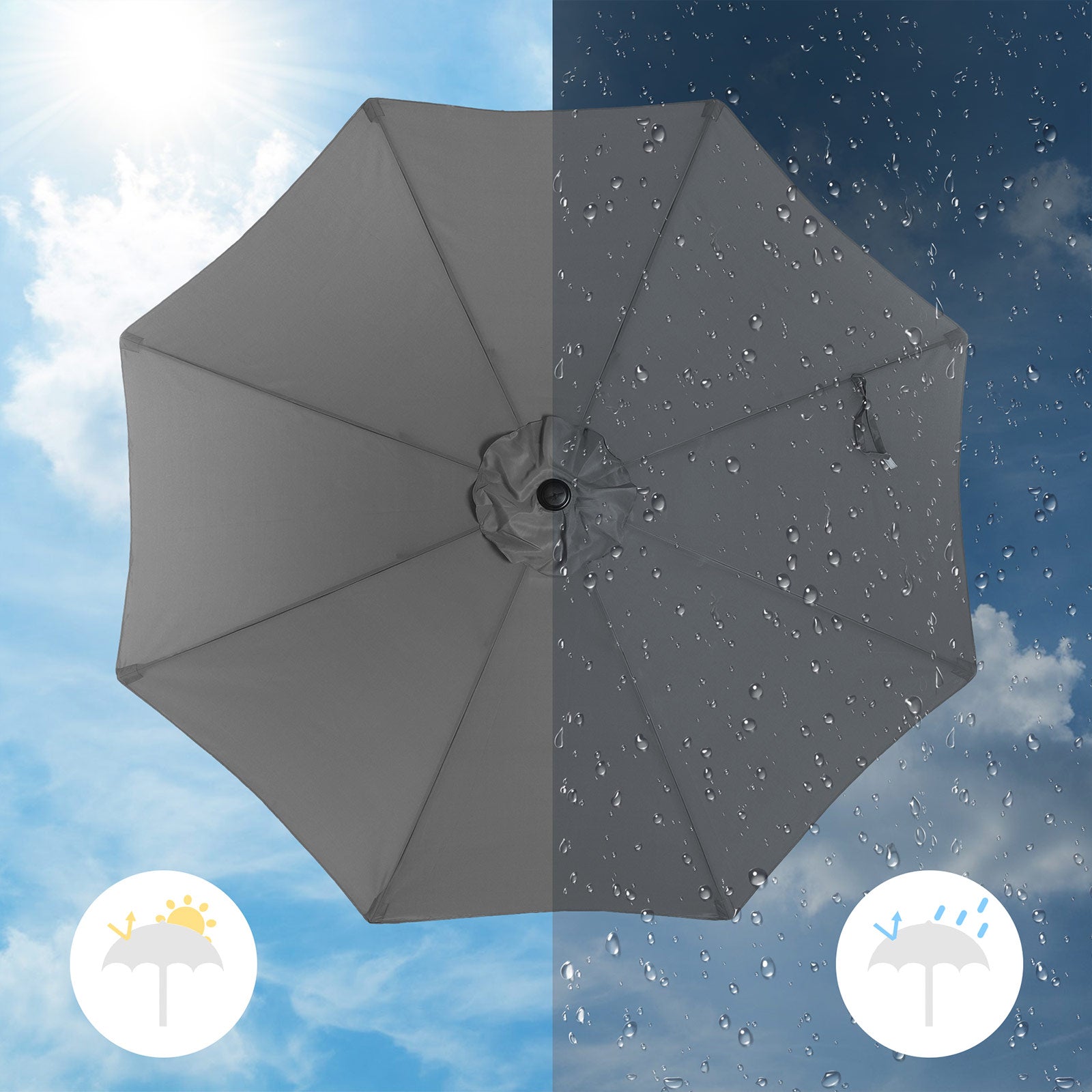 Parasol ogrodowy, szary, 300 cm
