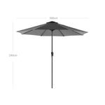 Parasol ogrodowy, szary, 300 cm