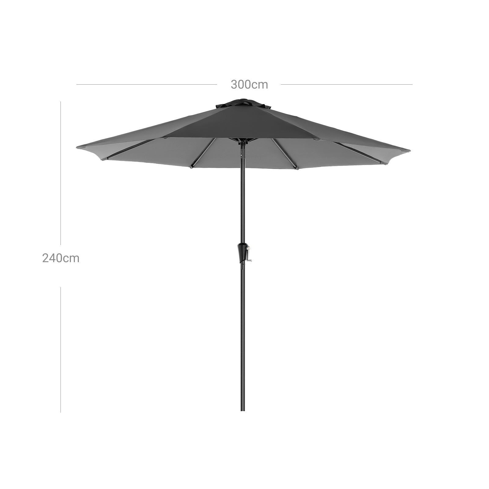 Parasol ogrodowy, szary, 300 cm