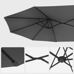 Parasol ogrodowy, szary, 460 cm