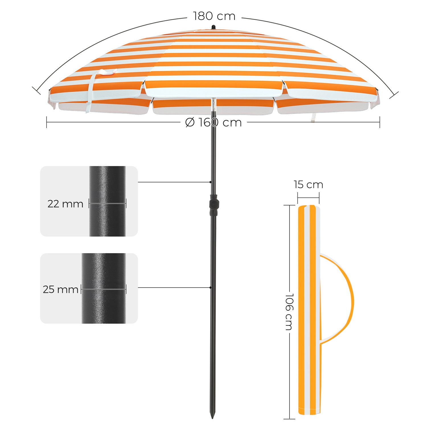 Produkt ogrodowy, orange, 160 cm