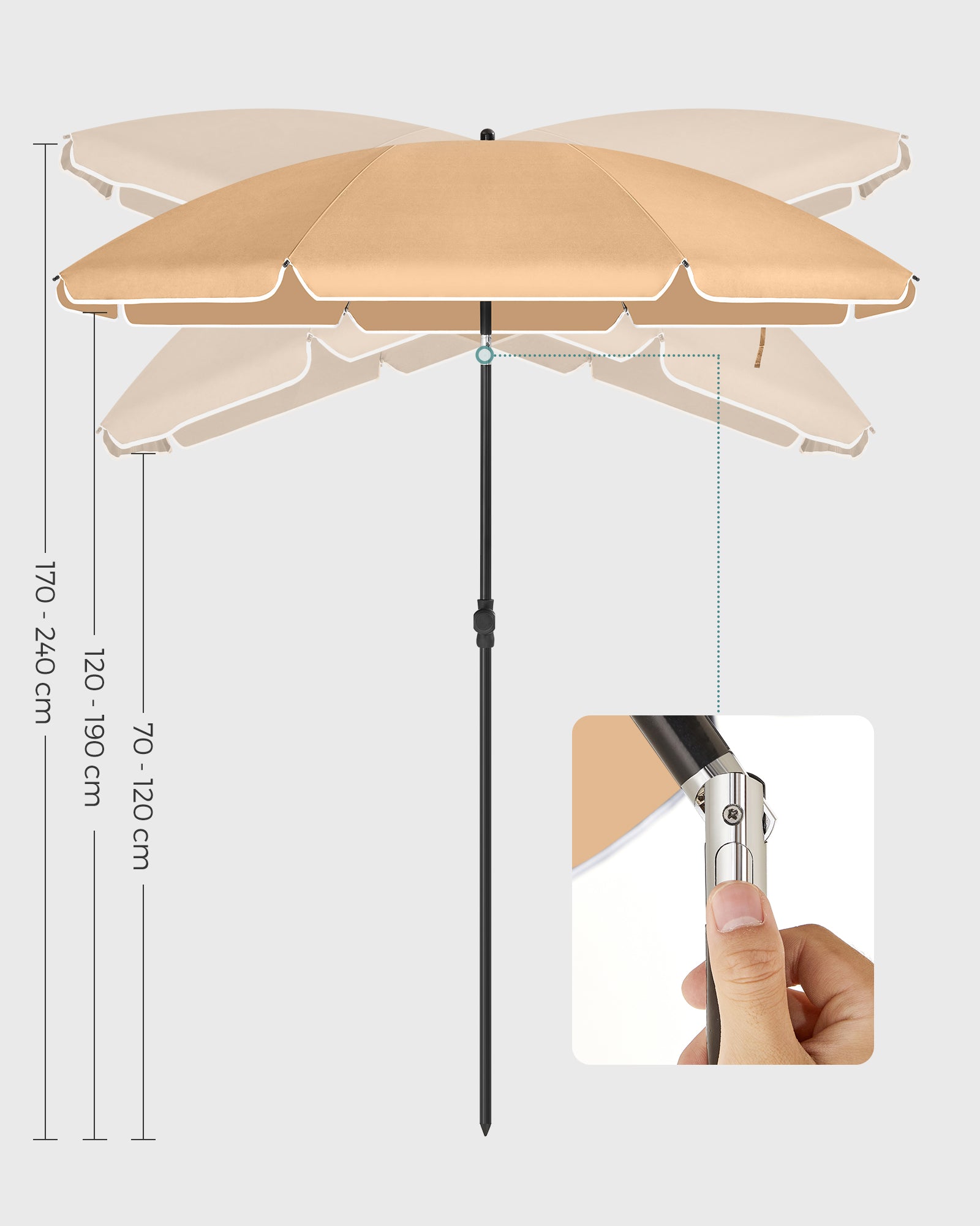 Produkt ogrodowy, szary, 200 cm