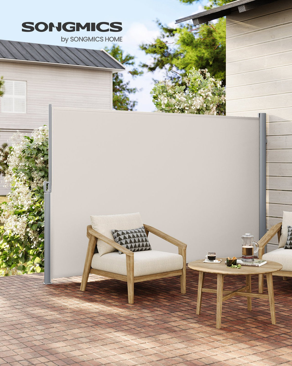 Markiza boczna na balkon i taras 160×350 cm beżowa