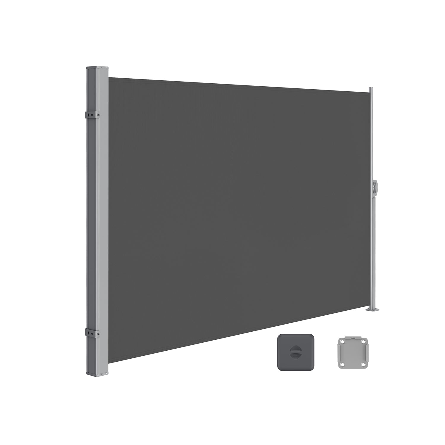 Markiza boczna, szary, 160 cm