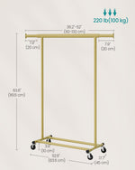 Wieszak na ubrania, pale gold, 92 cm