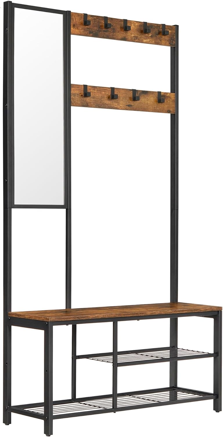 Regał na buty, rustykalny brąz, 98 cm