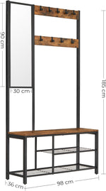 Regał na buty, rustykalny brąz, 98 cm