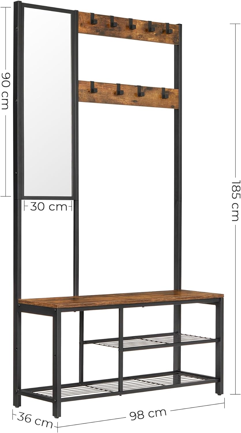Regał na buty, rustykalny brąz, 98 cm