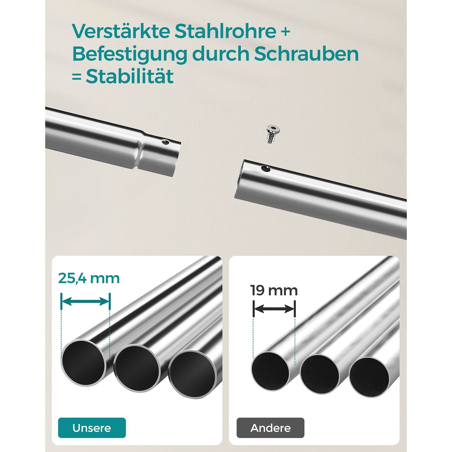 Wieszak na ubrania, ecru, 102,5 cm