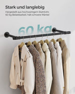 Zestaw 2 czarnych drążków ściennych na ubrania 30x84 cm