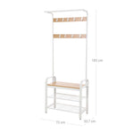 Szafa i stojak na buty z ławką biało-naturalny