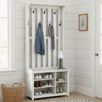 Ławka na buty, rustic white, 81 cm