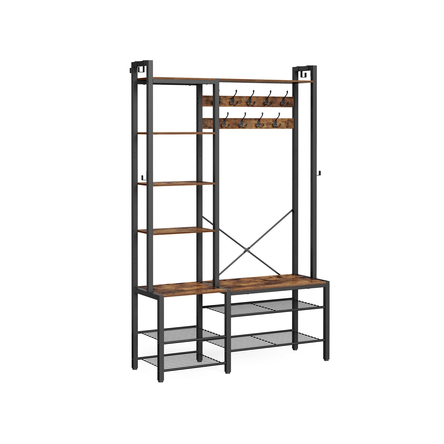 Ławka na buty, rustykalny brąz, 120 cm