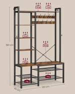 Ławka na buty, rustykalny brąz, 120 cm